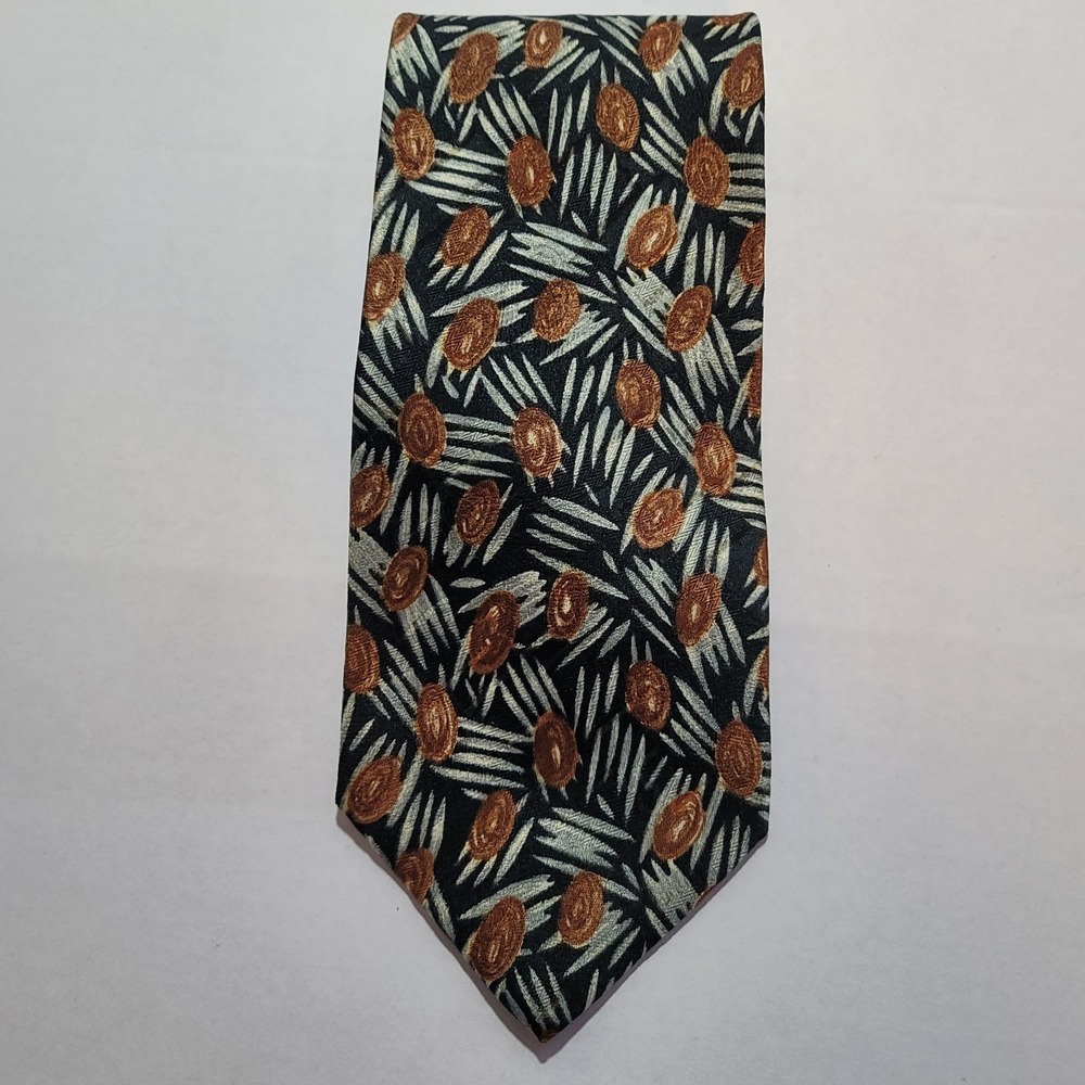Brittany Bay‎ Men's 100% Polyester Black/Silver/Brown Tie